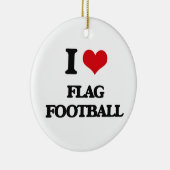 Ik hou van vlag Football Keramisch Ornament (Rechts)
