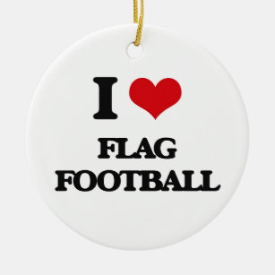 Ik hou van vlag Football Keramisch Ornament