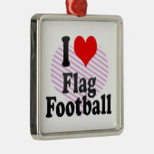 Ik hou van vlag Football Metalen Ornament (Rechts)