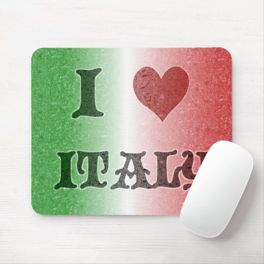 Ik hou van  vlag Mousepad in Italië Muismat (Met muis)
