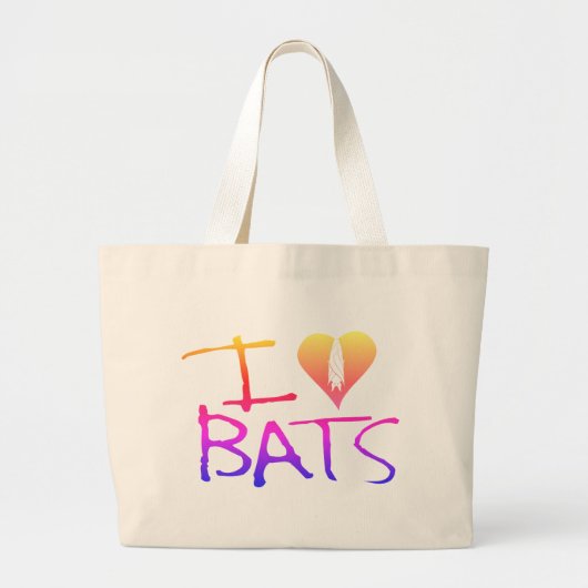 Ik hou van vleermuizen canvas tas (Voorkant)