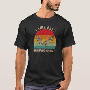 Ik hou van vleermuizen en misschien drie mensen di t-shirt
