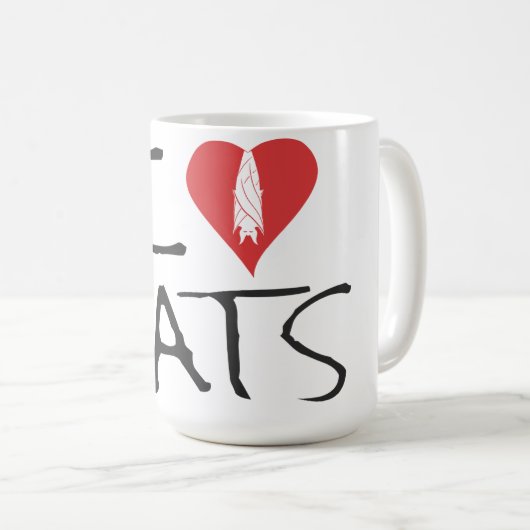 Ik hou van vleermuizen mok (Voorkant rechts)