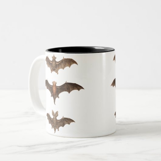 Ik hou van vleermuizen tweekleurige koffiemok (Voorkant links)