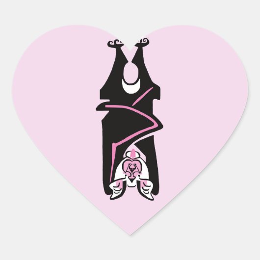 Ik hou van VLEERMUIZEN- Wildlife - Natuur - roze Hart Sticker (Voorkant)