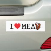 Ik hou van vlees bumpersticker (Op auto)