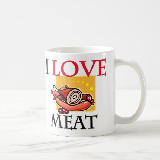 Ik hou van vlees koffiemok (Rechts)