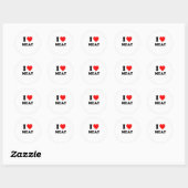 Ik hou van vlees ronde sticker (Vel)