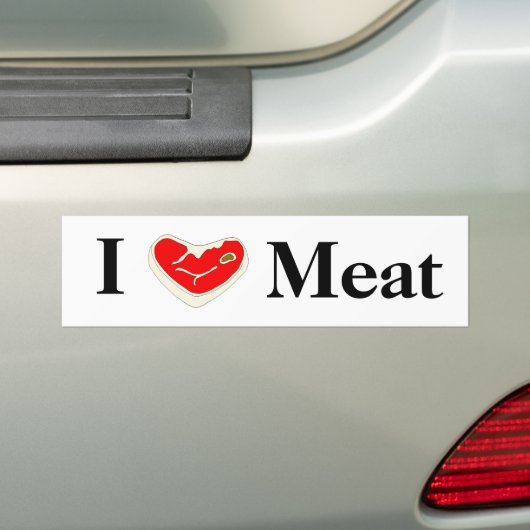 Ik hou van vleesBumpersticker Bumpersticker (Op auto)