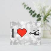 Ik hou van vliegen met helikopter briefkaart (Staand voorkant)