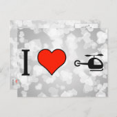 Ik hou van vliegen met helikopter briefkaart (Voorkant / Achterkant)