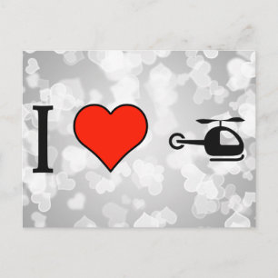 Ik hou van vliegen met helikopter briefkaart