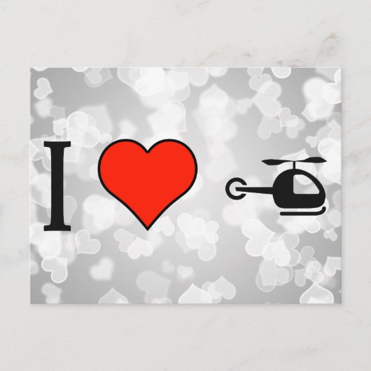 Ik hou van vliegen met helikopter briefkaart (Voorkant)