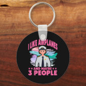Ik hou van vliegtuigen en misschien 3 mensen sleutelhanger (Voorkant)