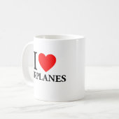 Ik hou van vliegtuigen koffiemok (Voorkant links)
