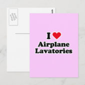 Ik hou van vliegtuigtoiletten briefkaart (Voorkant / Achterkant)