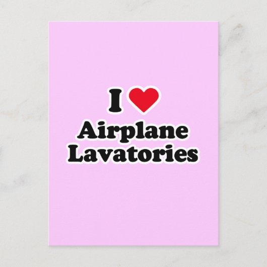 Ik hou van vliegtuigtoiletten briefkaart (Voorkant)