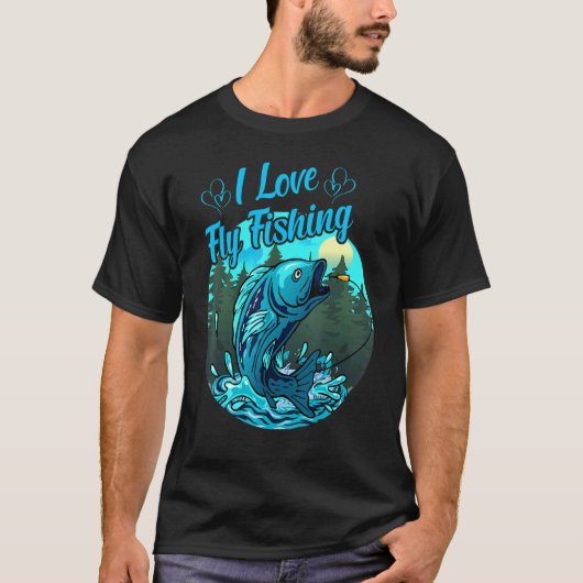 Ik hou van vliegvissen t-shirt (Voorkant)