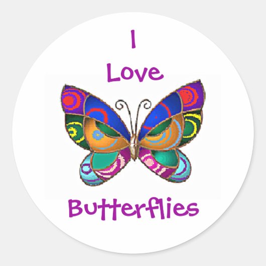 Ik hou van vlinders rond Stickers (Voorkant)