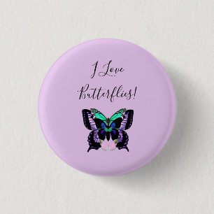 Ik hou van vlinders! ronde button 3,2 cm