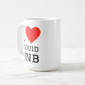 Ik hou van vloeibare dnb koffiemok (Voorkant links)