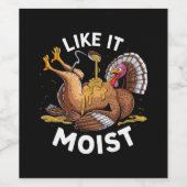 Ik hou van vochtige Thanksgiving turkije jus Wijn Etiket (Enkel label)