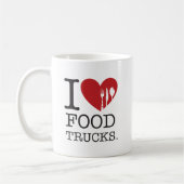 Ik hou van voedseltrucks koffiemok (Links)