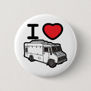 Ik hou van voedseltrucks! ronde button 5,7 cm