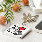 Ik hou van voedseltrucks! sleutelhanger (Zijkant)