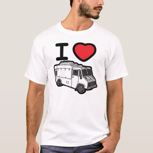 Ik hou van voedseltrucks! t-shirt (Voorkant)