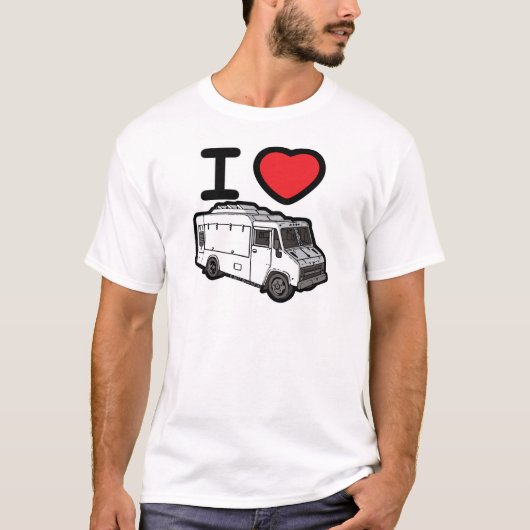 Ik hou van voedseltrucks! t-shirt (Voorkant)