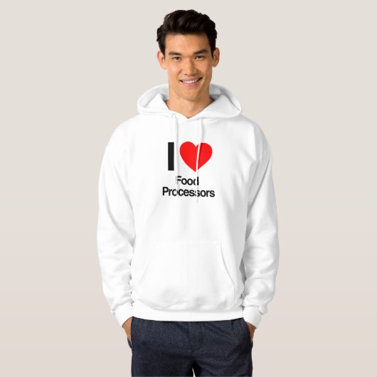 Ik hou van voedselverwerkers hoodie (Voorkant volledig)