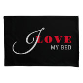 Ik hou van ( voeg jouw tekst toe) Zwart Valentijn  Kussensloop (Voorkant)