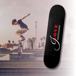 Ik hou van ( voeg jouw tekst toe) Zwart Valentijn Persoonlijk Skateboard