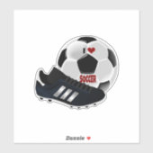 Ik hou van voetbal, bal en schoen, sticker (Vel)