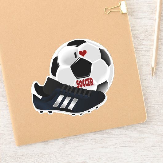 Ik hou van Voetbal, bal en schoen, Sticker (Notitieboek)