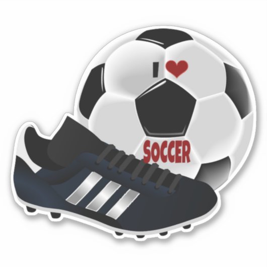 Ik hou van voetbal, bal en schoen, sticker (Voorkant)