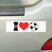 Ik hou van Voetbal Bumpersticker (Op auto)