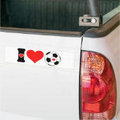 Ik hou van Voetbal Bumpersticker (Op Truck)