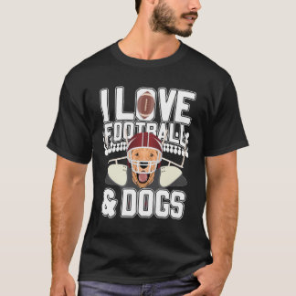 Ik Hou Van Voetbal En Honden Cute Puppy Hond Canin T-shirt