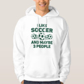 Ik hou van Voetbal en misschien 3 mensen Hoodie (Voorkant)