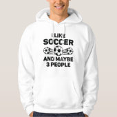 Ik hou van Voetbal en misschien 3 mensen Hoodie (Voorkant)