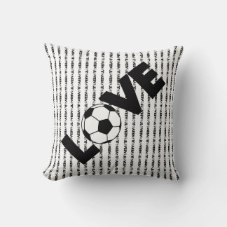 Ik hou van Voetbal met Zwarte Tekst Kussen