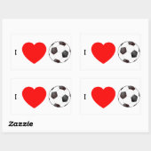 IK HOU VAN VOETBAL RECHTHOEKIGE STICKER (Vel)