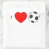 IK HOU VAN VOETBAL RECHTHOEKIGE STICKER (Tas)