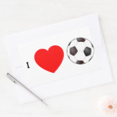 IK HOU VAN VOETBAL RECHTHOEKIGE STICKER (Envelop)