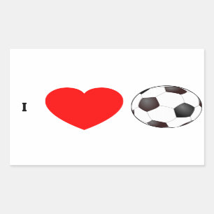 IK HOU VAN VOETBAL RECHTHOEKIGE STICKER