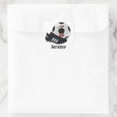 Ik hou van voetbal Sjabloon, personaliseren, Vierkante Sticker (Tas)