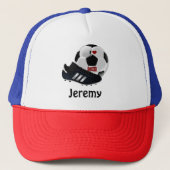 Ik hou van voetbal sjabloon trucker pet (Voorkant)