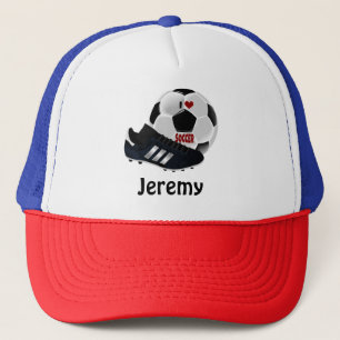 Ik hou van voetbal sjabloon trucker pet